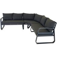 Canapé d'angle TONIO coussins/alu - graphite