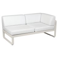 Canapé d'angle droit 2 places Bellevie coussins blanc grisé Fermob