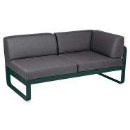 Canapé d'angle droit 2 places Bellevie coussins gris graphite Fermob