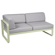 Canapé d'angle gauche 2 places Bellevie coussins gris flanelle Fermob
