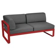 Canapé d'angle gauche 2 places Bellevie coussinss gris graphite Fermob