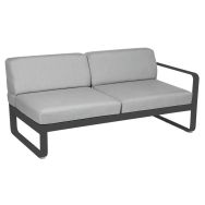 Canapé droit 2 places Bellevie coussins gris flanelle Fermob