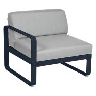 Canapé gauche 1 place Bellevie coussins gris flanelle Fermob