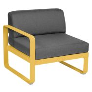 Canapé gauche 1 place Bellevie coussins gris graphite Fermob