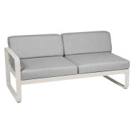 Canapé gauche 2 places Bellevie coussins gris flanelle Fermob