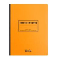 Carnet dos toilé composition book orange 19x25cm ligné+marge