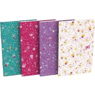 Carnet flowers agrafé 90x140 60 pages 90g ligné 6mm