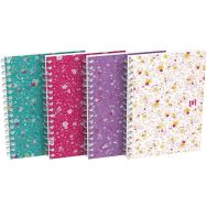 Carnet flowers spirale a6 100 pages 90g quadrillé 5mm