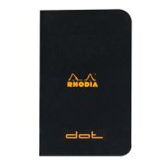 Carnet piqué noir dot 7,5 x 12 cm 48p non détachables 80g