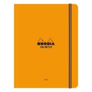 Carnet souple élastique orange A5+ 16x21 cm 5x5 avec cadre