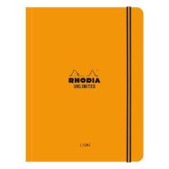 Carnet souple élastique orange A5+ ligné avec cadre