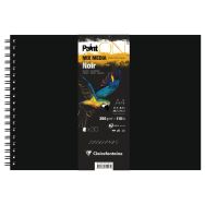 Carnet spiralé PaintON Noir 250g - Clairefontaine