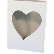 Carte cadre cœur à décorer en carton blanc 22 x 17 cm (Lot de 10)