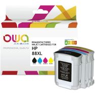 Cartouches d'encre remanufacturées HP 88XL - 4 couleurs