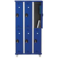 Casier vestiaire  3 colonnes 2 cases superposées  moraillon, vert RAL 6019 Actu