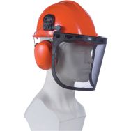 Casque forestier avec antibruit et porte visière