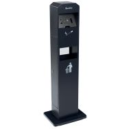 Cendrier-poubelle colonne sur socle Manutan - 2L/8L