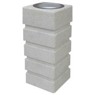 Cendrier Ares 1.5 L béton avec coupelle inox - blanc sable ton pierre