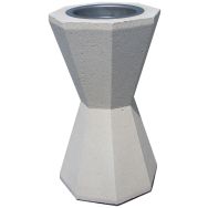 Cendrier Keops 1.5 L béton avec coupelle inox - blanc sable ton pierre
