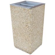 Cendrier Olympe 9 L béton avec bac inox - gravillons lavés