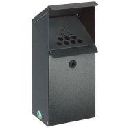 Cendrier mural acier - Avec support - 3.7L - Argent antique