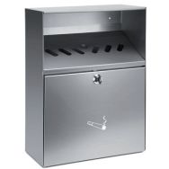 Cendrier mural avec auvent - Acier Inox
