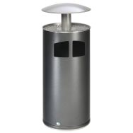 Cendrier poubelle 75 L avec toit argent - H111 cm - argent antique