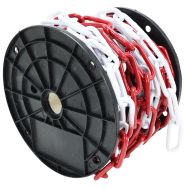 Chaine métal 6mm 15m rouge/blanc