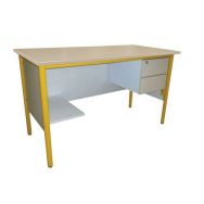 Chaire de professeur,1 tablette,2 tiroirs, Beige - Manutan Expert