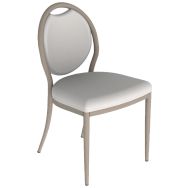 Chaise 260 alu assise/dossier mousse tissu abaka grège - 4P noisette