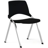 Chaise 4 pieds fixes avec assise tapissée noire