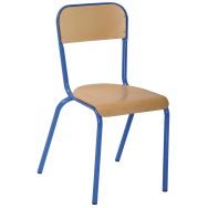 Chaise scolaire Atlas 4 pieds dossier encastré - T6 - coloris bleu