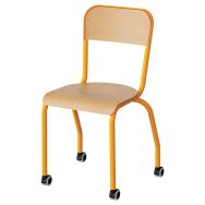 Chaise Atlas 4 pieds roulettes dossier encastré T6 - Manutan Expert