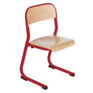 Chaise Atlas fixe appui sur table T1 coloris rouge RAL 3020
