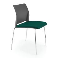 Chaise Aude pied traineau chromé ass.tissu M1 turquoise