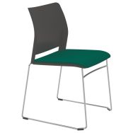 Chaise Aude pied traineau chromé assise tissu Xtrévira M1