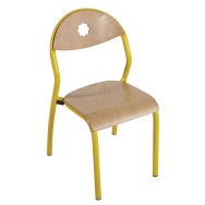 Chaise Chloé 4 pieds T2 dossier arrondi coloris jaune RAL 1023