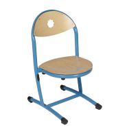 Chaise Chloé T3 appui sur table bleu