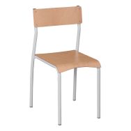 Chaise Clip 4 pieds T6 assise/dossier hêtre piètement gris