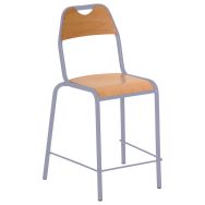 Chaise Etude 600 surélevée gris alu