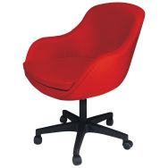 Chaise Faso pied noir à roulettes tissu polyester Trévira CS non feu