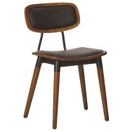 Chaise Felix structure métal hêtre massif - ass/doss tissu PVC noir