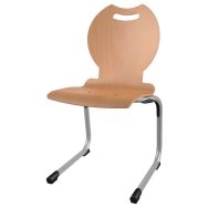 Chaise Galla AST - T6 coque Bandana bois naturel - alu gris 9006