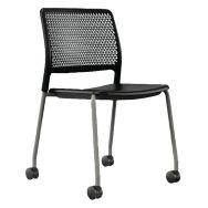 Chaise Grafton 4 pieds à roulettes, roulettes souples