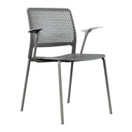 Chaise Grafton 4 pieds avec accoudoirs, sur patins