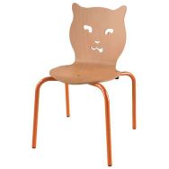 Chaise Iris 4 pieds T4 coque Chat bois naturel - papaye 2011
