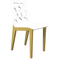 Chaise Iriss 4 pieds coque bois blanc/hêtre naturel