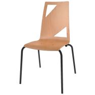 Chaise Ixia 4 pieds T6 coque Moda bois naturel - noir sablé