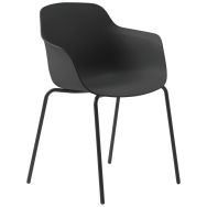 Chaise Laurie coque polypropylène pied métal Sokoa