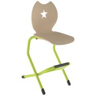 Chaise Lila II double AST maternelle T7 coque Etoile bois naturel - vert 1864